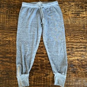 Wildfox Women's Gray Jogger Sweatpants Ankle zip